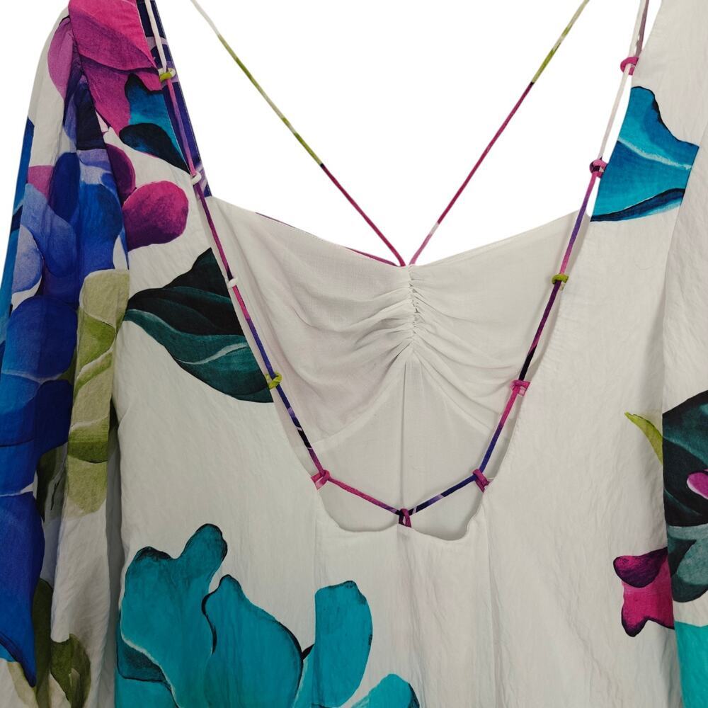 Anthropologie Maeve Floral Printed Midi Dress Size 2 Watercolor Spring Feminine - Picture 12 of 15